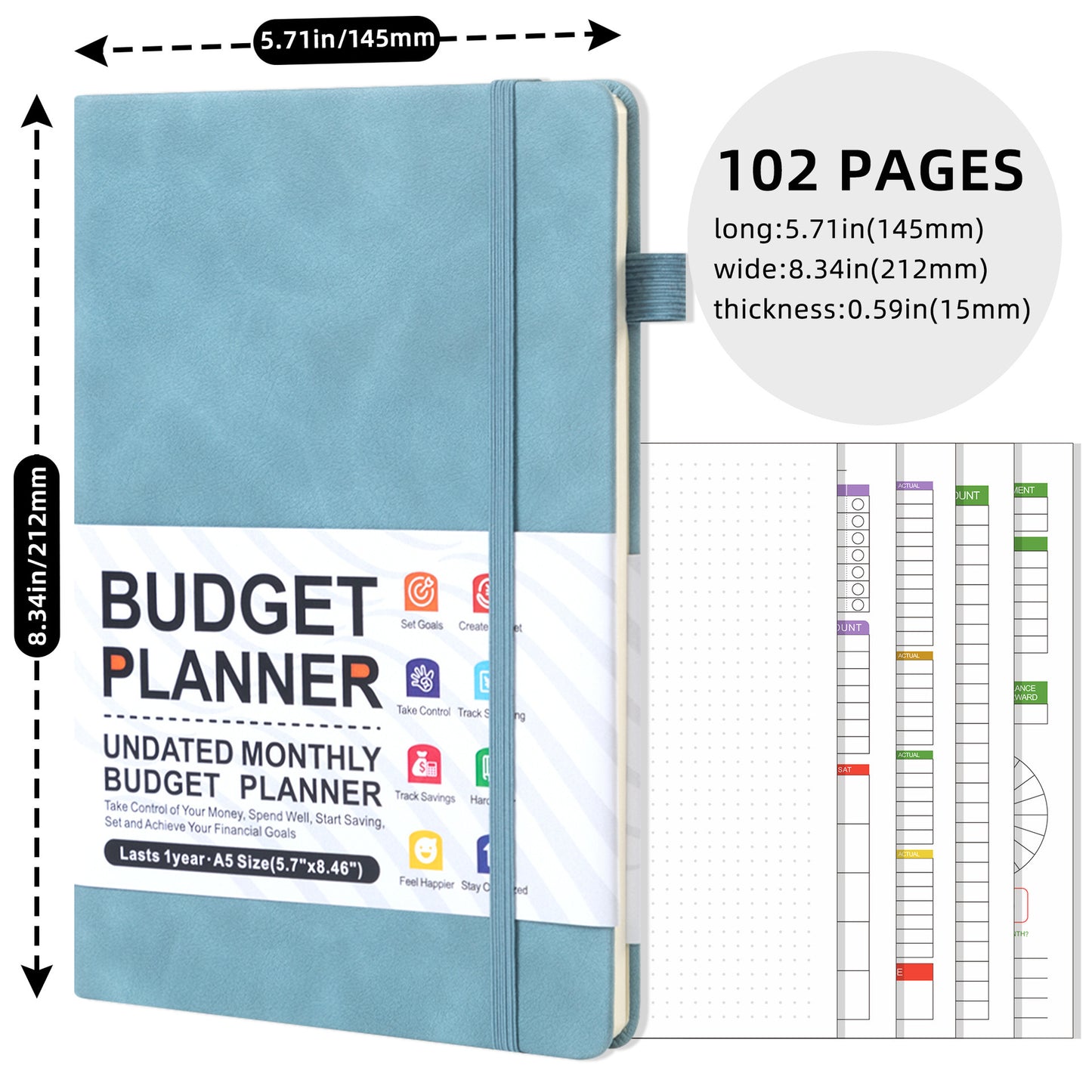 kousely™ Budget Planner Expenses Tracker Booklet