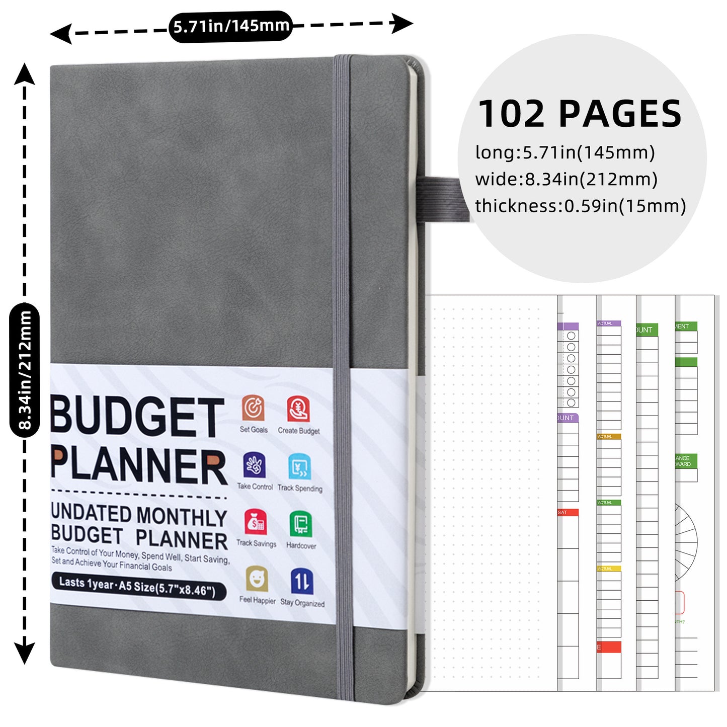 kousely™ Budget Planner Expenses Tracker Booklet