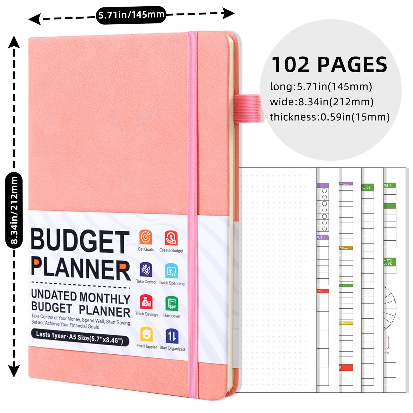 kousely™ Budget Planner Expenses Tracker Booklet