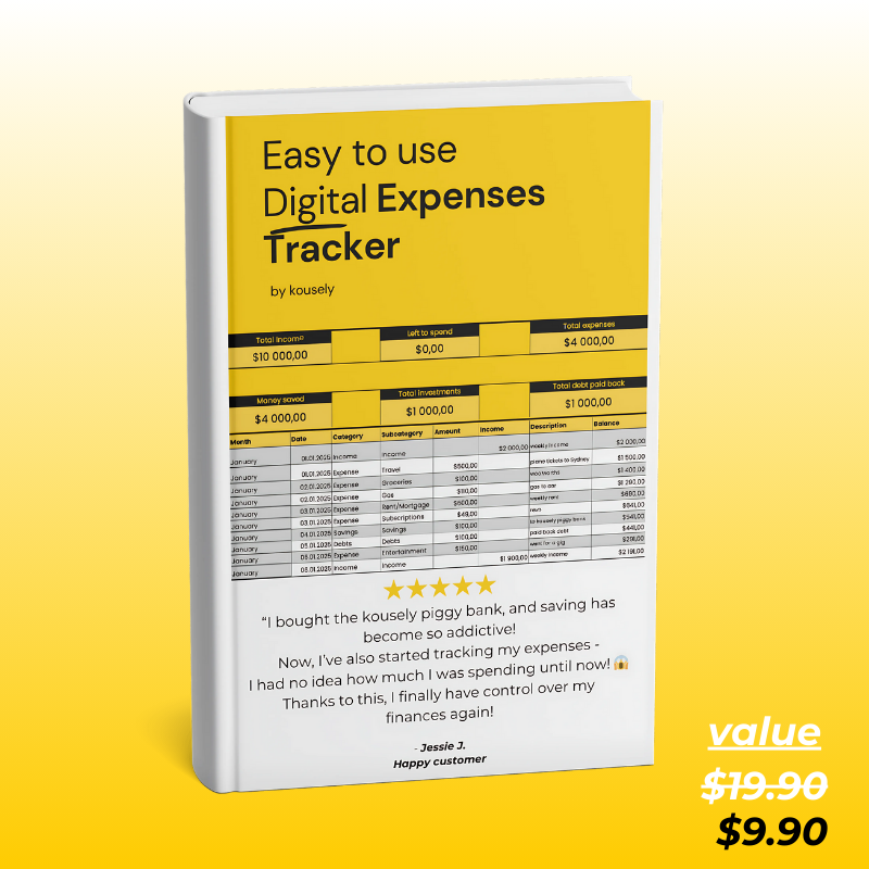kousely™ Digital Expenses Tracker Spreadsheet