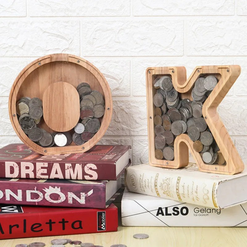 kousely™ Wooden Kids Letter Piggy Bank
