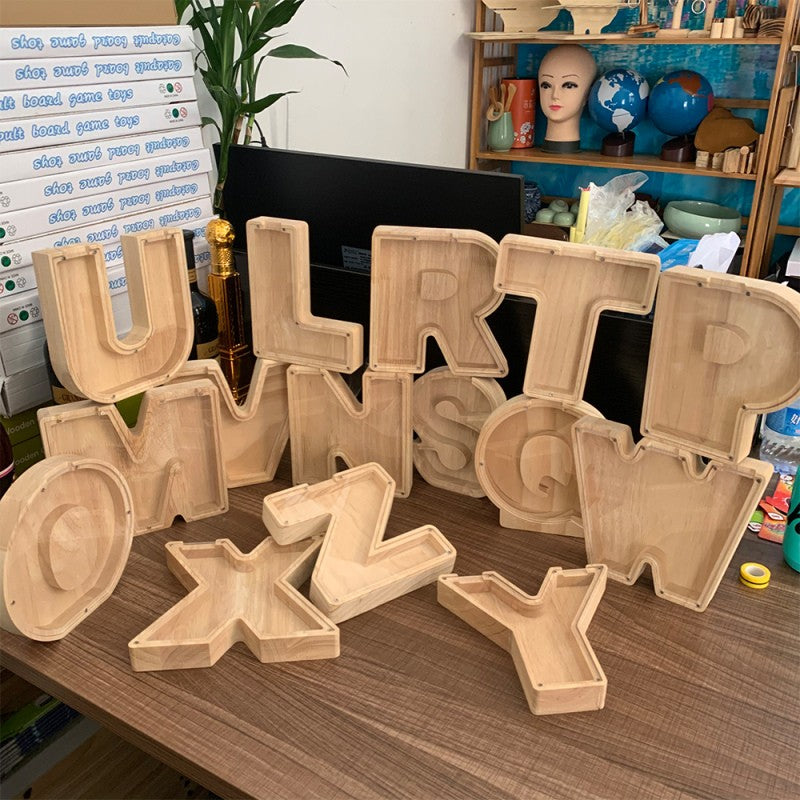 kousely™ Wooden Kids Letter Piggy Bank