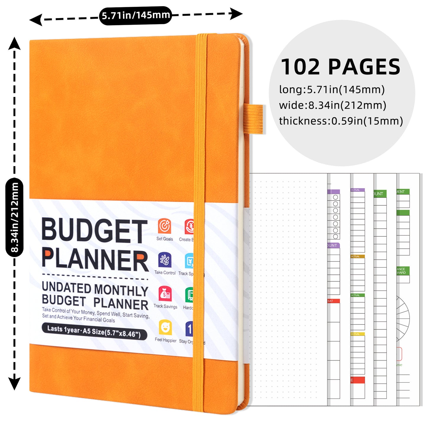 kousely™ Budget Planner Expenses Tracker Booklet