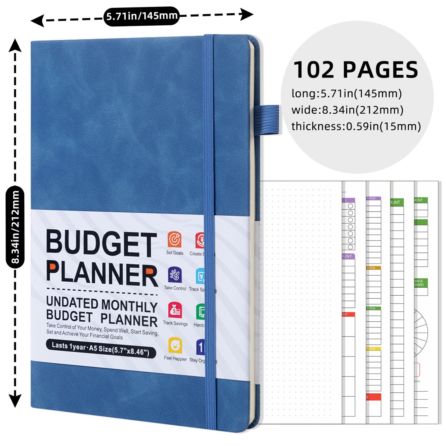 kousely™ Budget Planner Expenses Tracker Booklet