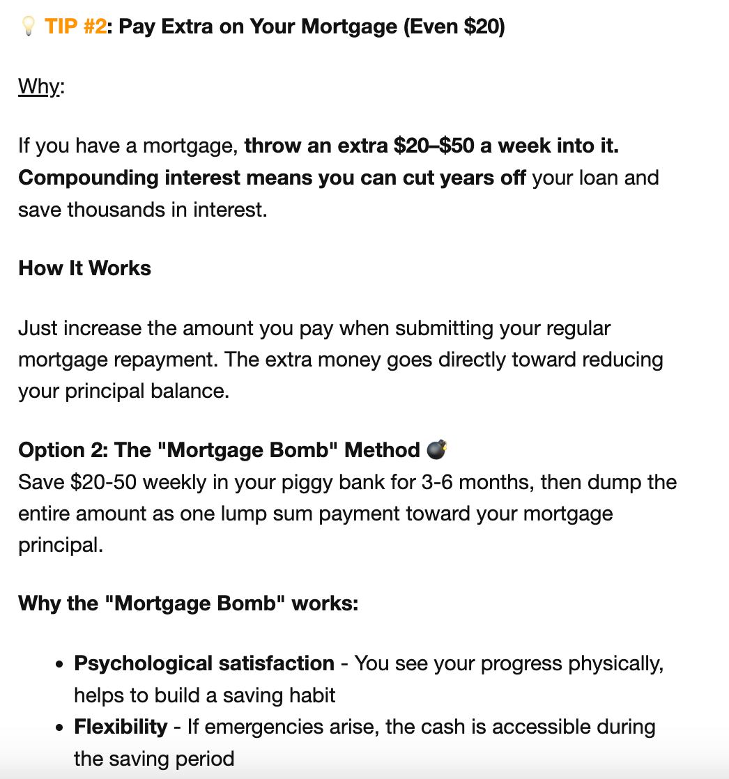 Every Monday Money Tips Newsletter (monthly recurring, cancel anytime)
