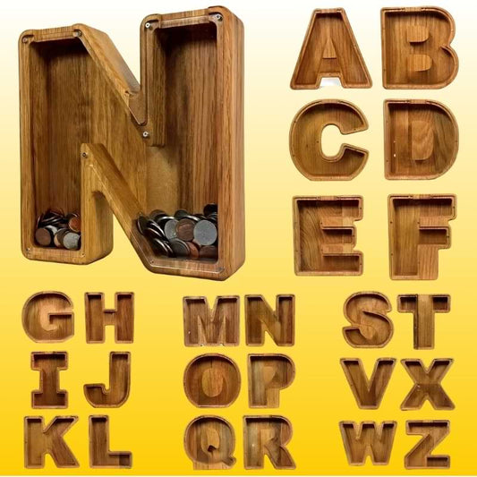 kousely™ Wooden Kids Letter Piggy Bank